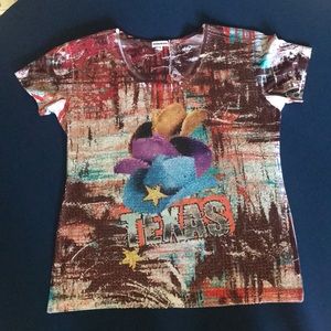 Women’s Underglass M TEXAS Sequin Top, Shirt, T-Shirt, Blouse Ex Condition